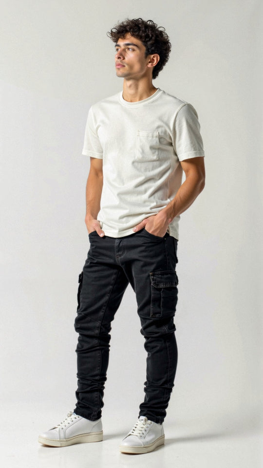 Dehnbare Cargo Jeans Herren