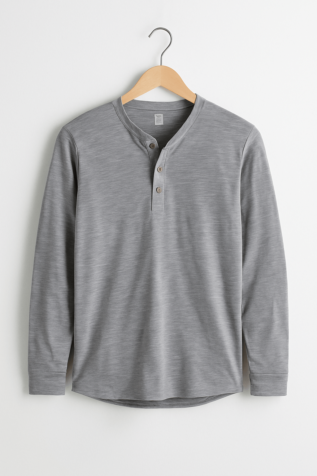 Herren Langarm Henleyshirt
