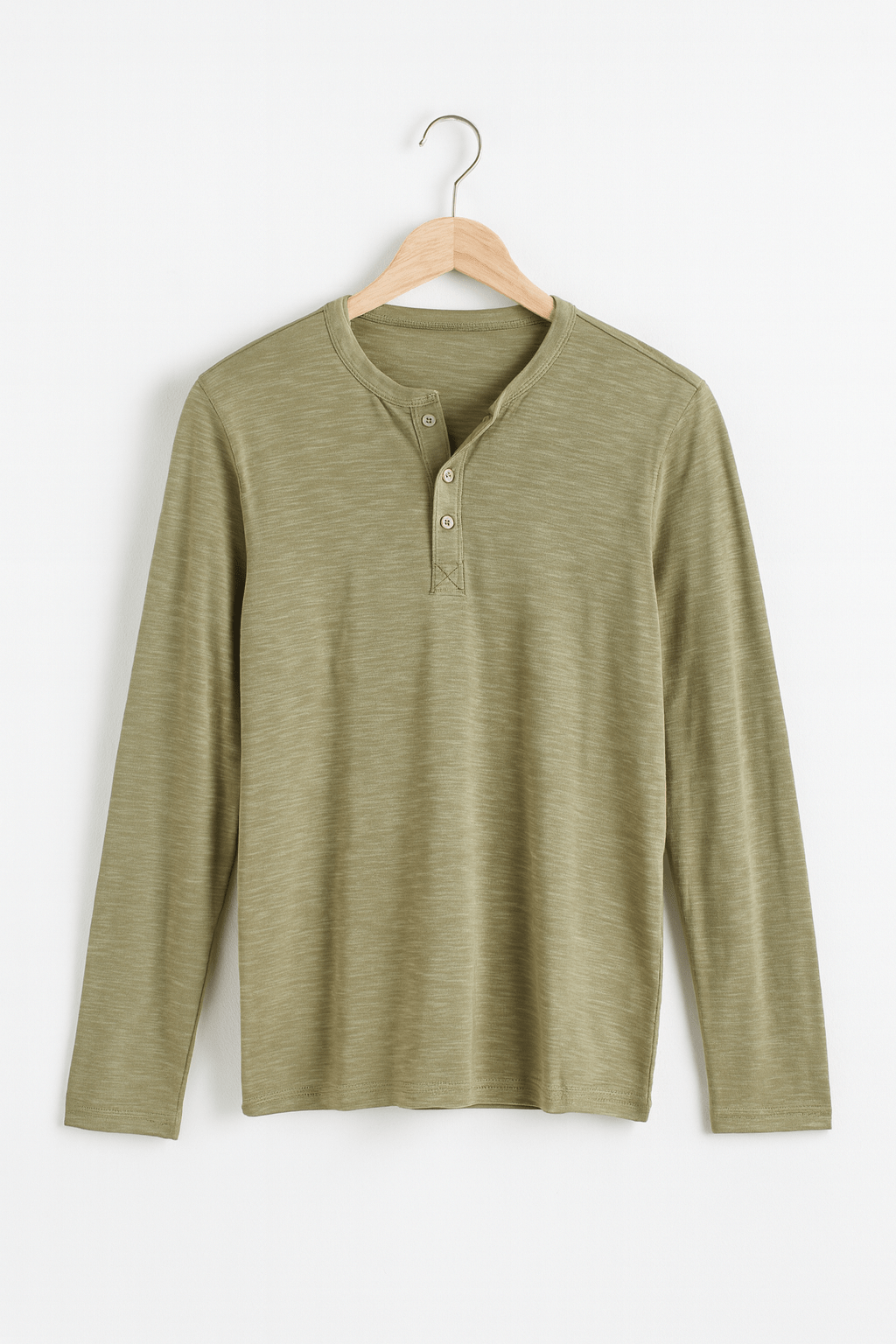 Herren Langarm Henleyshirt