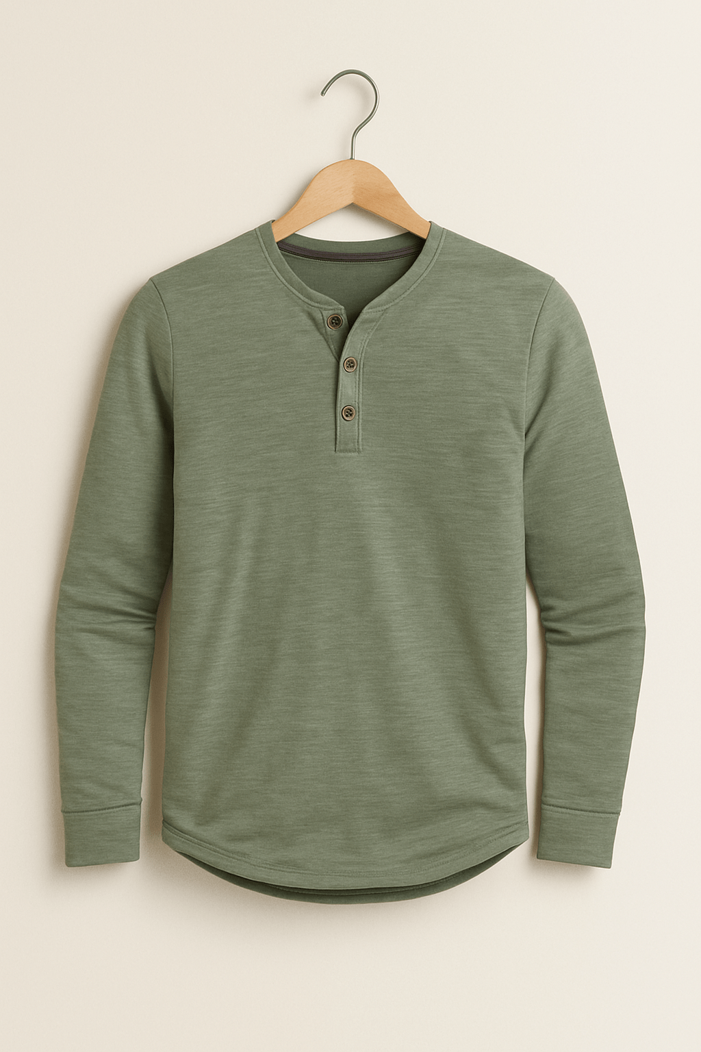 Herren Langarm Henleyshirt