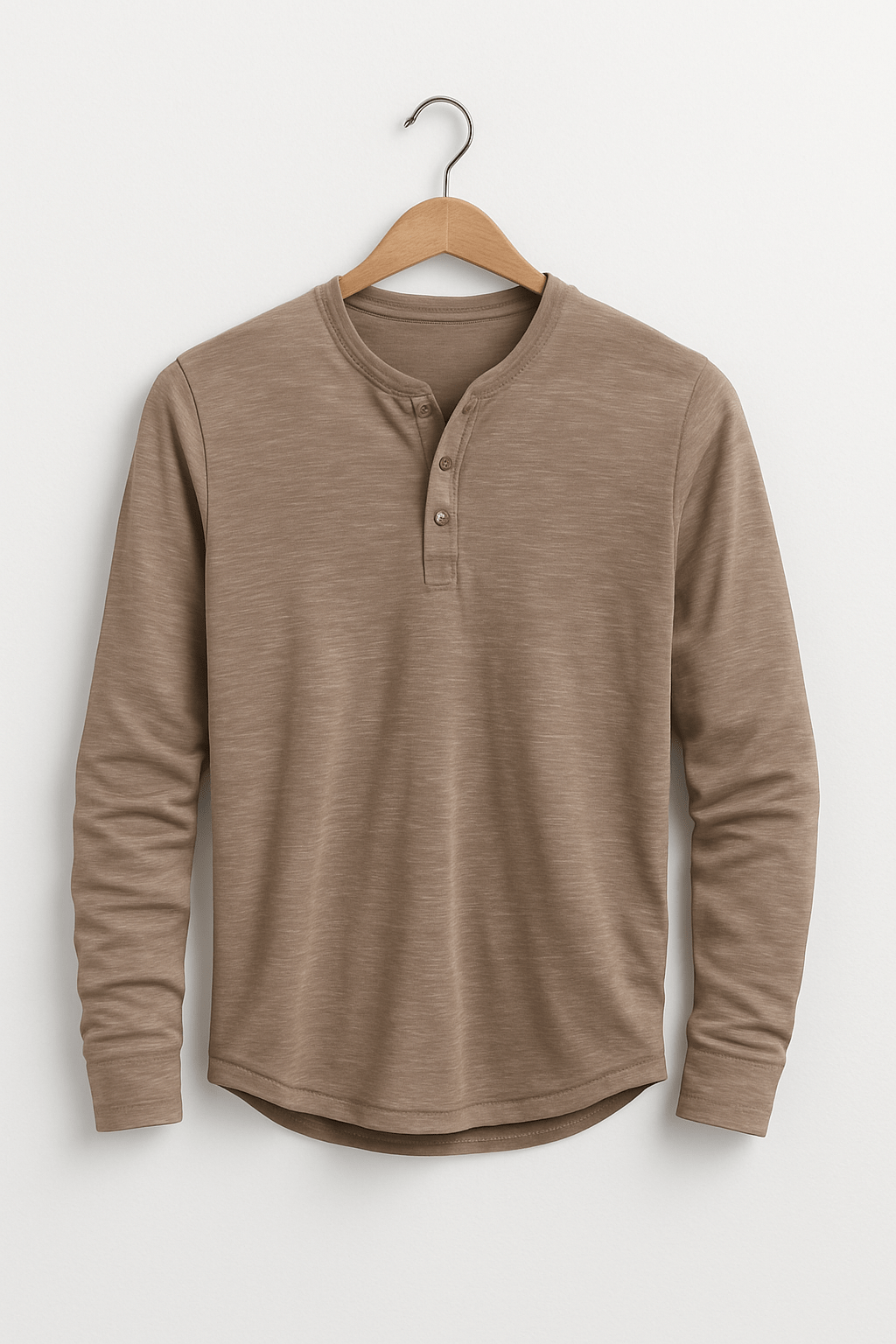 Herren Langarm Henleyshirt