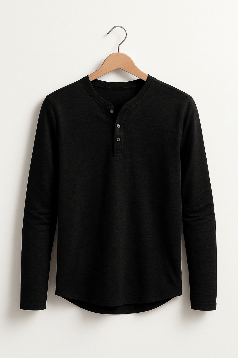 Herren Langarm Henleyshirt