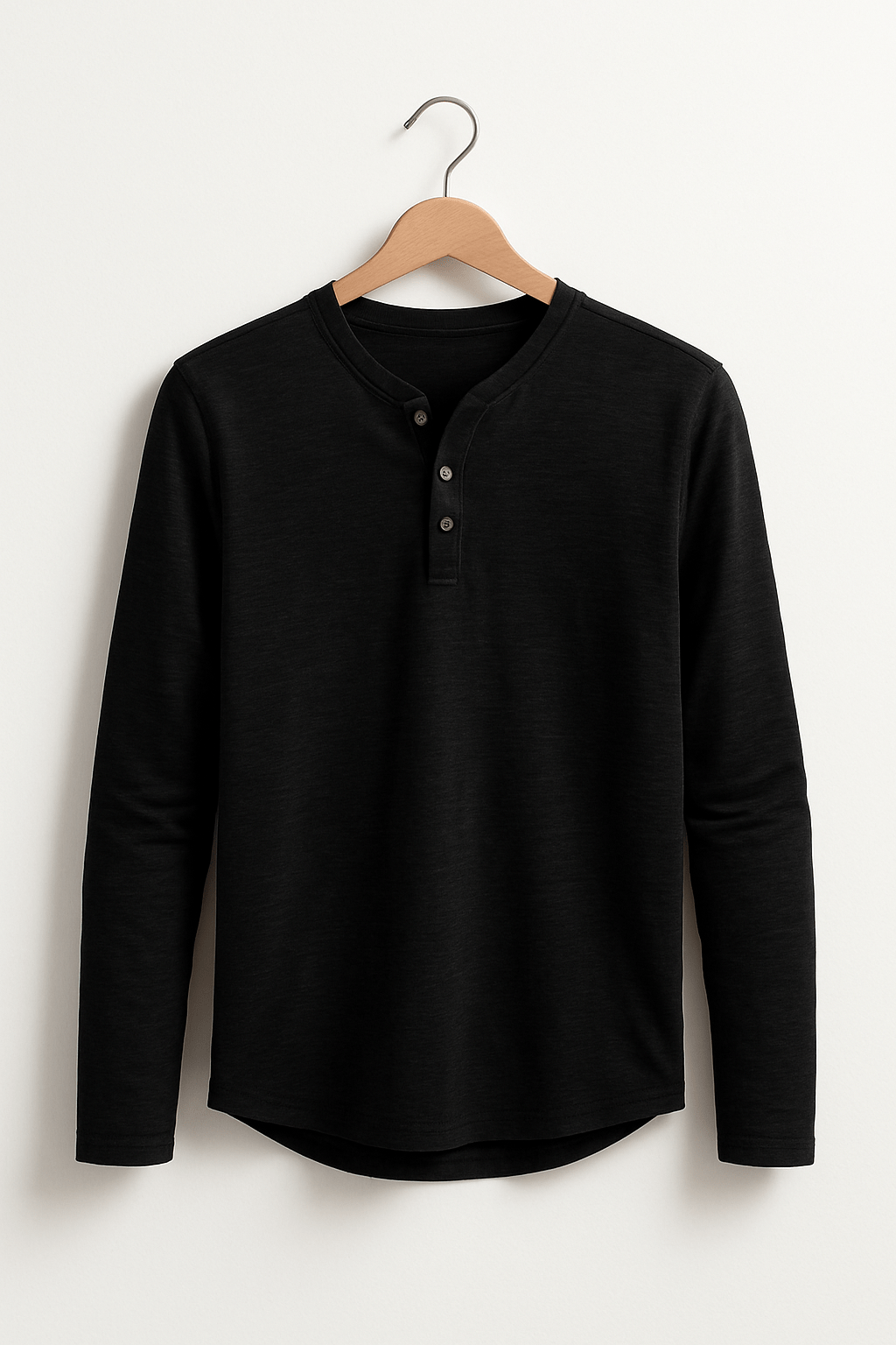 Herren Langarm Henleyshirt
