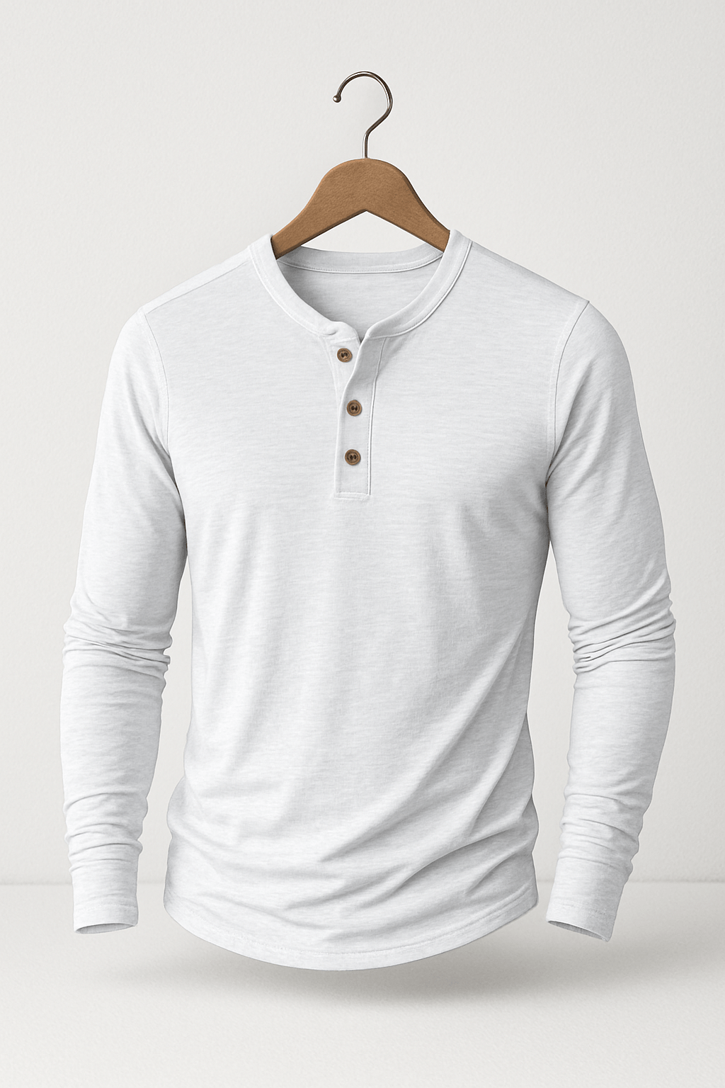 Herren Langarm Henleyshirt