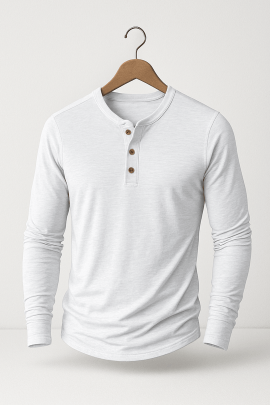 Herren Langarm Henleyshirt