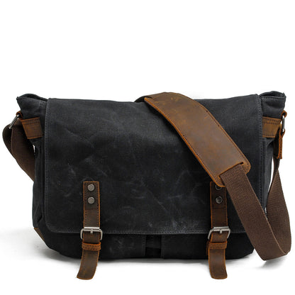Conway™ Retro Umhängetasche – stilvolle Vintage Messenger Bag, ideal für den Alltag, gefertigt aus hochwertigem gewachstem Baumwoll-Canvas.