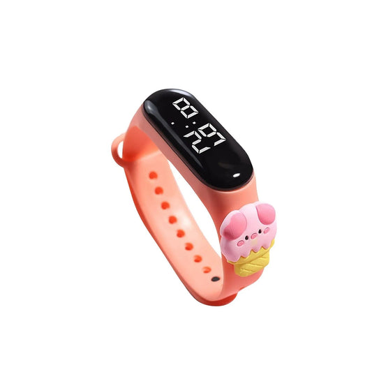 Gwen Silikon Quarz Uhr mit ovalem Gehäuse, orangefarbene Silikonarmbanduhr mit Eiscreme-Design von Fadenburg - stilvolle und verspielte silikon quartz uhr.