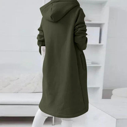 ZOE Hoodie-Mantel Für Damen – Sportlich-Elegantes Design Mit Kapuze, Weich & Atmungsaktiv Grün