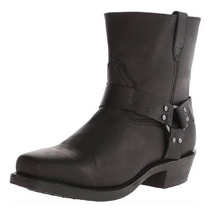 Alexandro Cowboyboots Für Männer – Hochwertiges Leder, Robuste Gummisohle, Seitliche Reißverschlüsse Schwarz